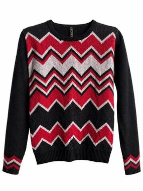 Denim Birds Made in Portugal 80% Wool 20% Alpaca Chevron Sweater Size S